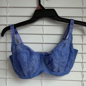 32H Panache Delicate Blue Lace Bra with Underwire & Adjustable Straps